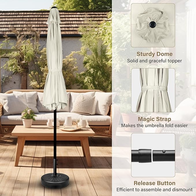 Simple Deluxe 9' Patio Umbrella Outdoor Table Market Yard Umbrella with Push Button Tilt/Crank