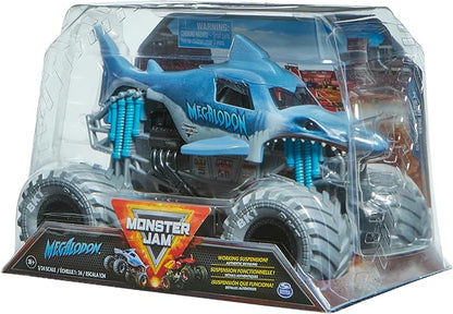 Monster Jam, Official Megalodon Monster Truck, Collector Die-Cast Vehicle, 1:24 Scale, Kids Toys for Boys Ages 3 and up