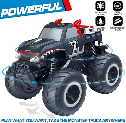 Threeking 1:16 Waterproof Monster Truck Pickup Toys RC Cars Remote Control Car Truck Toys 4WD All Terrain Off-Road Car Toy Gifts Presents 6 7 8 9 10 11 12 Year Old Kids Boys Girls Toys