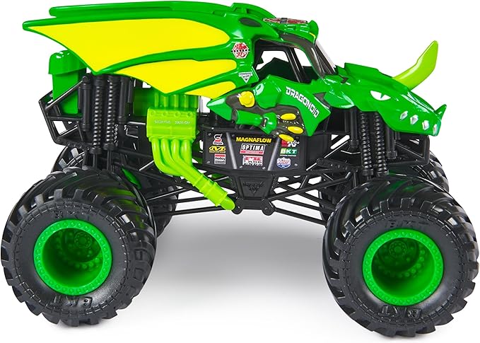 Monster Jam, Bakugan Dragonoid Monster Truck - Green, 1:24 Scale Die-Cast Vehicle-Chrome Rims and BKT Tread Tire for Playsets, Collectible for Fans & Birthday Parties, Kids Ages 3+