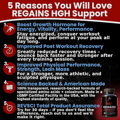 HGH Supplements for Men & Women - Regains Natural Anabolic Muscle Growth Building & Human Growth Hormone for Men, Muscle Builder for Men, Muscle Recovery Post Workout Supplement, 240 Protein Pills