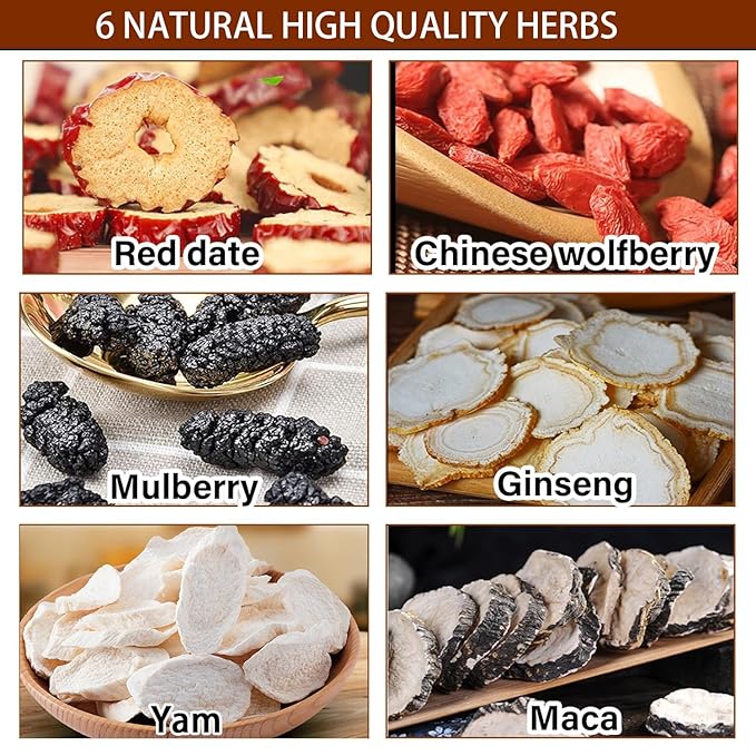 Ginseng Five Treasure Tea, Kidney Teas Formula Ginseng Six Treasure Tea, 6 Precious Ingredients Formula, Traditional Chinese Herbal Cleanse DetoxTea for Women & Men (1 Pack/10 Bags)