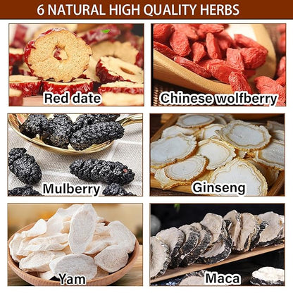 Ginseng Five Treasure Tea, Kidney Teas Formula Ginseng Six Treasure Tea, 6 Precious Ingredients Formula, Traditional Chinese Herbal Cleanse DetoxTea for Women & Men (1 Pack/10 Bags)