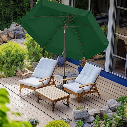 ABCCANOPY 7.5ft Patio Umbrella, Outdoor Table Umbrella with Push Button Tilt and Crank, Market Umbrella for Patio Pool Garden Deck (Green)