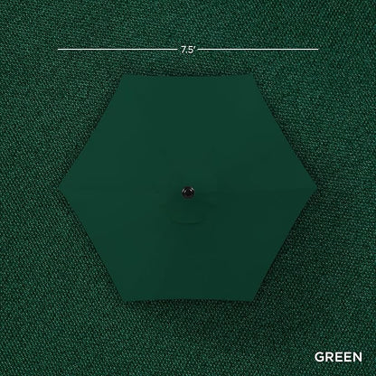 Best Choice Products 7.5ft Heavy-Duty Round Outdoor Market Table Patio Umbrella w/Steel Pole, Push Button Tilt, Easy Crank Lift - Green
