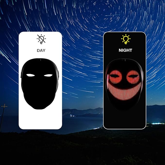 Depointer Life Led Mask with Bluetooth-compatible App Controlled, Customizable Shining Mask, unisex-adult