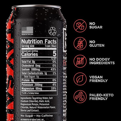 LMNT Sparkling Electrolyte Drink - Watermelon Salt | 12-Count
