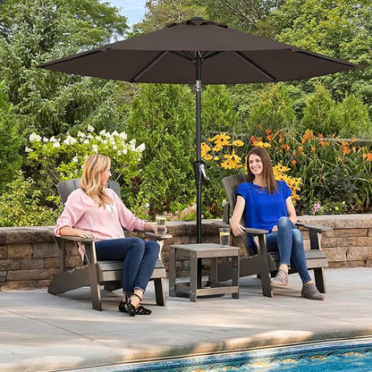 ABCCANOPY 7.5FT OutdoorPatio Umbrella, UV Protection Table Umbrella w/Crank for Easy Set Up, Suitable for Garden, Lawn, Deck & Backyard (Brown)