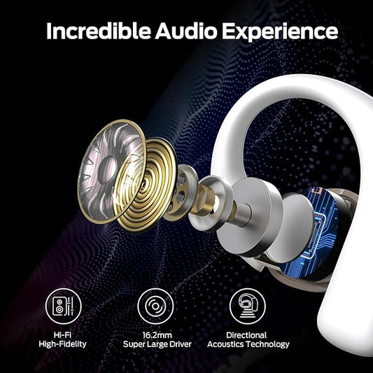 Monster Open Ear AC311 Wireless Earbuds, Bluetooth 5.4 Open Ear Headphones, Up to 30 Hours Playtime Bluetooth Ear Earbuds with Stereo Sound, Touch Control and IPX5 Waterproof Earbphones