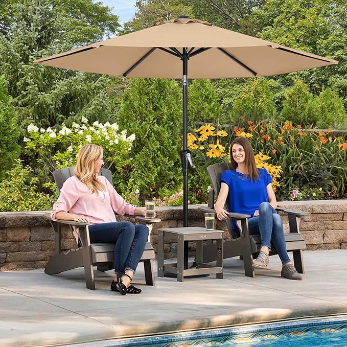 ABCCANOPY 7.5FT Outdoor Patio Umbrella, UV Protection Table Umbrella for Easy Set Up, Suitable for Garden, Lawn, Deck & Backyard (Tan)