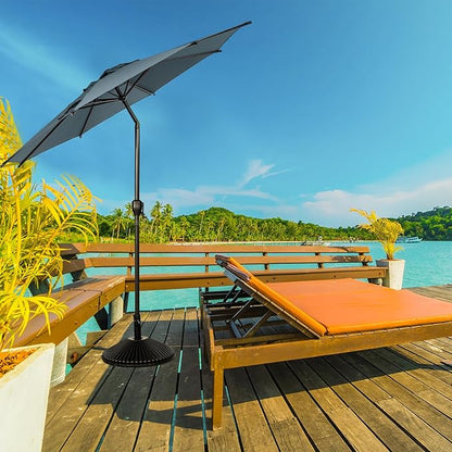 Abba Patio 11FT Lyon Outdoor Patio Umbrella Outdoor Table Umbrella with Push Button Tilt and Crank Market Umbrella 8 Sturdy Ribs UV Protection Waterproof for Garden Deck Backyard Pool Grey