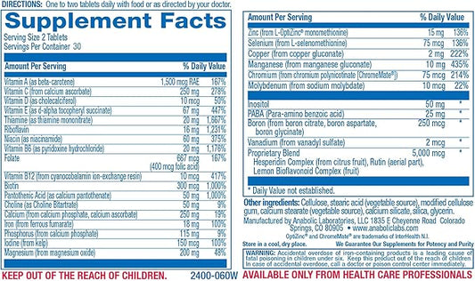 Anabolic Laboratories Daily Multivitamin for Men and Women - 120 Daily Multi Vitamin and Minerals Supplement Softgels for Daily Health
