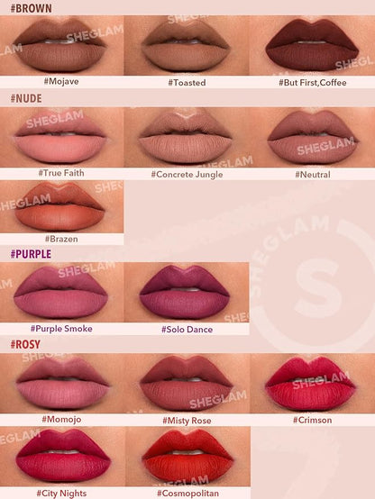 SHEGLAM Lip Liner Creamy Matte Pencil High Pigment Not Easy to Fade Silky Smooth Matte Contour Tint Lip Makeup-Neutral