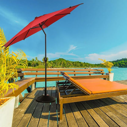 Abba Patio 11FT Lyon Outdoor Patio Umbrella Outdoor Table Umbrella with Push Button Tilt and Crank Market Umbrella 8 Sturdy Ribs UV Protection Waterproof for Garden Deck Backyard Pool Dark Red