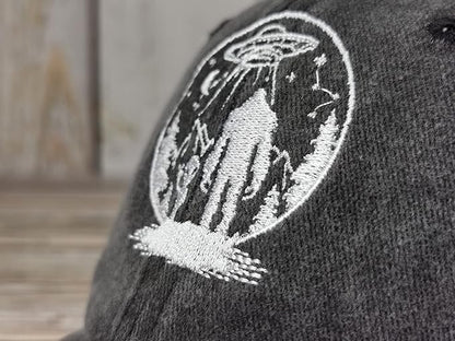 Embroidered UFO Alien Big Foot Hats