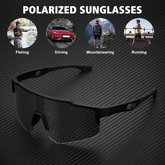 STORYCOAST Polarized Sports Sunglasses for Men Women,Driving Fishing Cycling Mountain Bike Sunglasses UV400 Protection