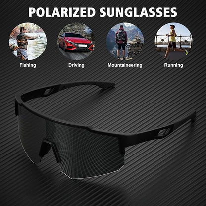 STORYCOAST Polarized Sports Sunglasses for Men Women,Driving Fishing Cycling Mountain Bike Sunglasses UV400 Protection
