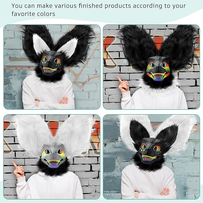 13 Pcs DIY Dino Mask Kit Hard Plastic Dinosaur Mask Furry Therian Dino Costume Kit Animal Dinosaur Party Costume