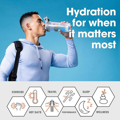 Genius Hydrate Stick Pack Powder Drink Mix – Blue Raspberry Flavor, Natural Electrolyte Booster with Coconut Water & Potassium for Ultimate Hydration -20 Packets