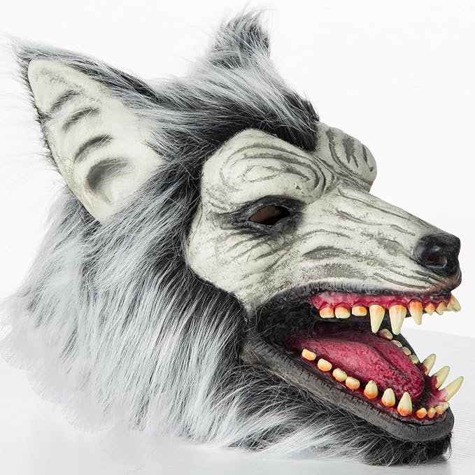 Halloween Horror Wolf Mask, Party Cosplay Costume Werewolf Mask, Scary Wolf Head Mask for Halloween Costumes