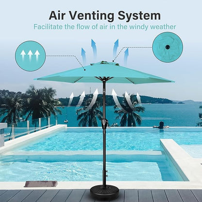 Simple Deluxe 9' Patio Umbrella Outdoor Table Market Yard Umbrella with Push Button Tilt/Crank