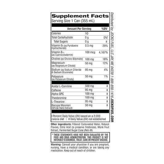 Jocko GO Energy Drink - KETO, Vitamin B12, Vitamin B6, Electrolytes, L Theanine, Magnesium- Energy Boost, Sugar Free Nootropic Monk Fruit Blend - 12 Pack (Black Cherry Vanilla)