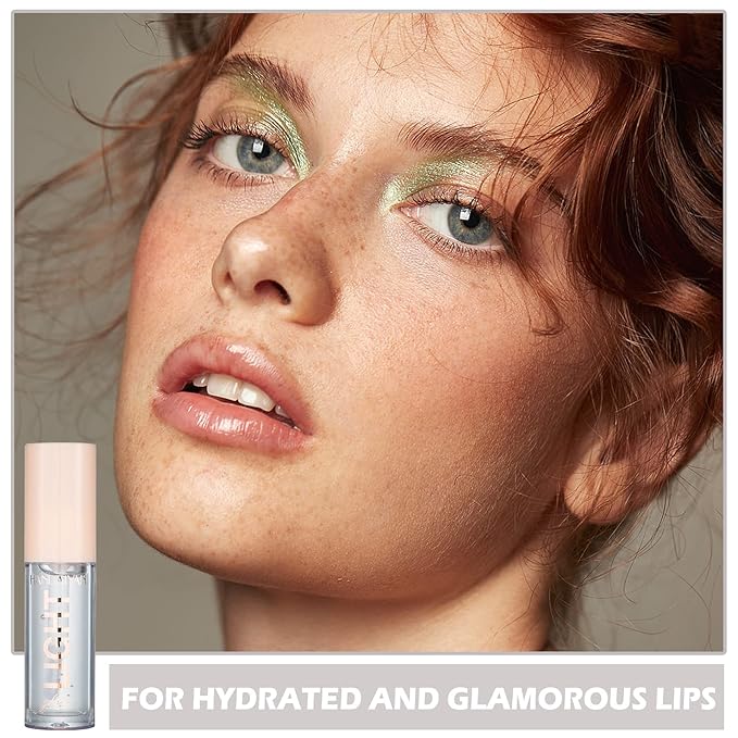 CAHIUYOA Plumping Moisturizing Lip Gloss Lipgloss,Nude Lip Gloss Lip Stain Long Lasting Waterproof,Shine Glossy Liquid Lipstick for Women Girls Lip Makeup Gift - 01