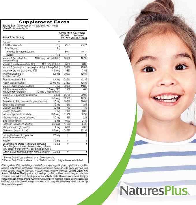 Natures Plus Animal Parade Gold Children's Liquid Multivitamin - 16 fl oz, Pack of 2 - Natural Tropical Berry Flavor - Gluten Free, Vegan - 64 Total Servings
