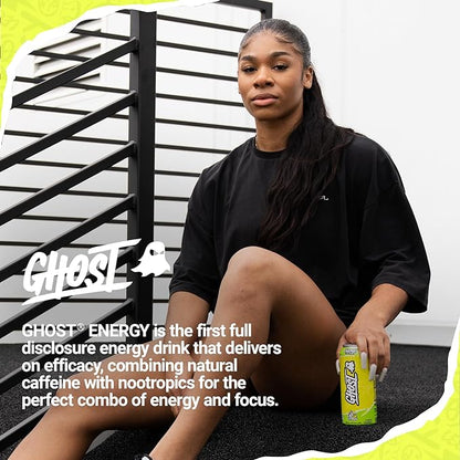 GHOST Energy Drink - 12-Pack, Citrus, 16oz Cans - Energy & Focus & No Artificial Colors - 200mg of Natural Caffeine, L-Carnitine & Taurine - Gluten-Free & Vegan