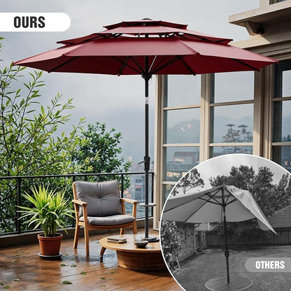 Patio Umbrellas, Pool Umbrella, Outdoor Umbrella with Push Button Tilt/Crank, Deck Umbrellas, Market Umbrela Table for Backyard, Deck, Garden, Pool