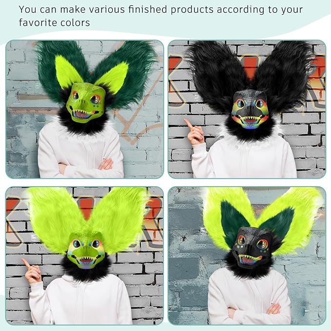 13 Pcs DIY Dino Mask Kit Hard Plastic Dinosaur Mask Furry Therian Dino Costume Kit Animal Dinosaur Party Costume