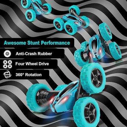 Remote Control Car, RC Cars Toys, 2.4GHz 4WD Fast RC Car Kids Toys Double Sided 360° Rotating Monster Truck Toys for Girls RC Truck Toy Cars for Boys