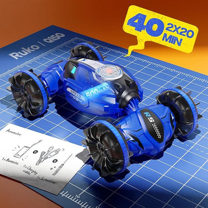 Ruko Q150 Amphibious Remote Control Car, 4WD Off-Road RC Stunt Car, IPX6 Waterproof Transform Vehicle Toys with 360° Rotating for All Terrain, Ideal Gifts for Kids