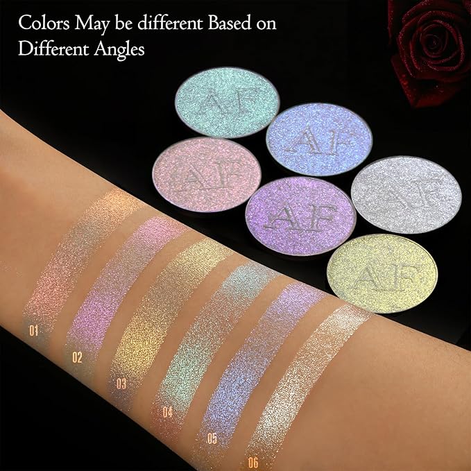 Purple Diamond Highlighter Makeup, Duochrome Shimmer Highlighter Makeup Skin, 02