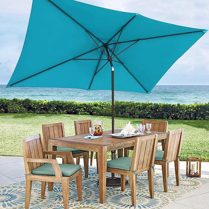 Blissun Rectangular Patio Umbrella, Table Market Umbrella with Tilt and Crank, Outdoor Umbrella for Garden, Deck, Backyard, Pool and Beach