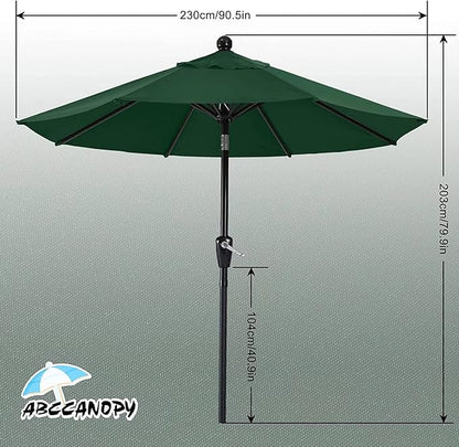 ABCCANOPY 7.5FT OutdoorPatio Umbrella, UV Protection Table Umbrella w/Crank for Easy Set Up, Suitable for Garden, Lawn, Deck & Backyard (Green)