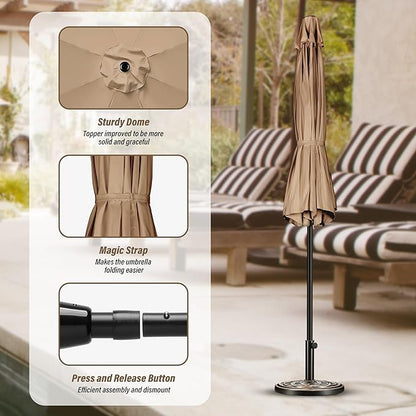 Simple Deluxe 9' Patio Umbrella Outdoor Table Market Yard Umbrella with Push Button Tilt/Crank