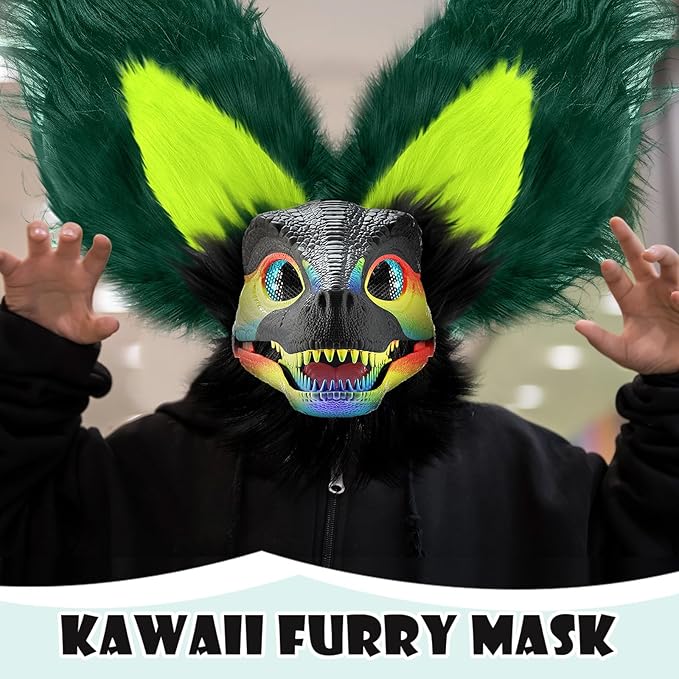 13 Pcs DIY Dino Mask Kit Hard Plastic Dinosaur Mask Furry Therian Dino Costume Kit Animal Dinosaur Party Costume