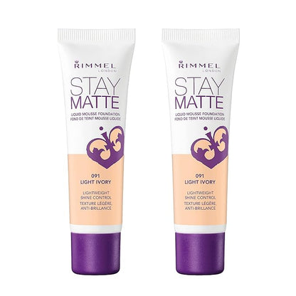 Rimmel, Stay Matte Foundation, Light Ivory 2 count of 1)
