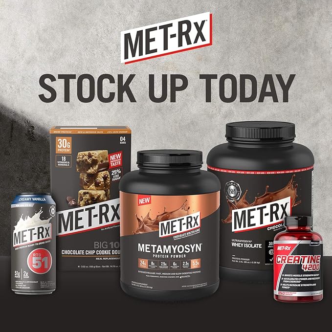 MET-Rx Big 100 Colossal Protein Bars Variety Pack, Super Cookie Crunch, Vanilla Caramel Churro, and Crispy Apple Pie Flavors, Brown, 12 Count