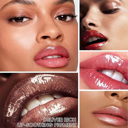 Rose Red Lip Gloss Lip Plumper Gloss Tinted Glitter Lipgloss Lip Oil Teens Moisturizing Lipstick Lip Balm High Shine And Vegan Plumping Lip Gloss For Women Girls Long-Lasting Dry Lip Care(08#)