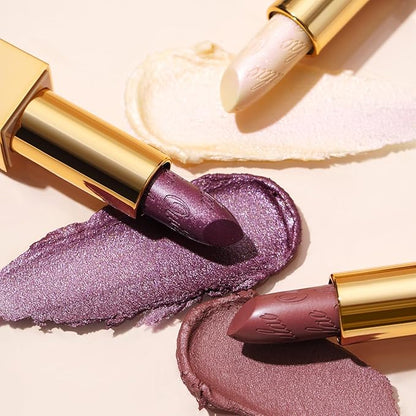 Oulac Purple Lipstick for Women with Metallic 3D Shine Lightweight Hydrating Formula, High Impact Lip Color, Vegan & Gluten Free Beauty, Full Coverage Lip Makeup, Virtual Violet(22)