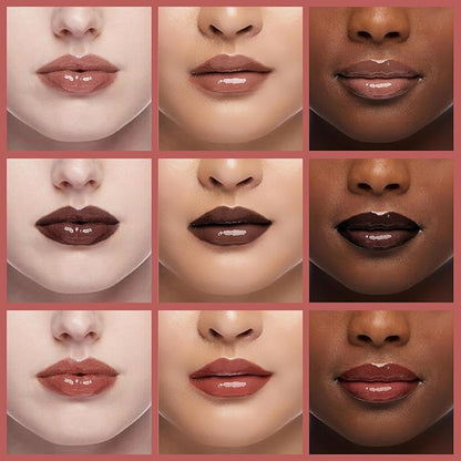 3 Colors Lip Butter Gloss, Hydrating Lip Glow Oil Lip Glaze, Brown Sugar Nourishing Lip Tinted Gloss Lip Care, Non-Sticky Long Lasting Lip Plumper Gloss Makeup (4+11+13)