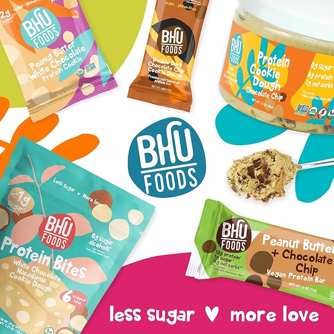 Bhu Foods Keto Bites, Best Sellers Variety Pack, Chocolate Chip, Dark Chocolate, Macadamia Cookie Dough, Organic Snacks for Adults, Individually Wrapped (3 Pack)