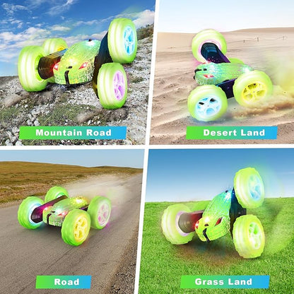 Remote Control Car, RC Cars Toys, 2.4GHz 4WD Fast RC Car Kids Toys Double Sided 360° Rotating Monster Truck Toys for Girls RC Truck Toy Cars for Boys