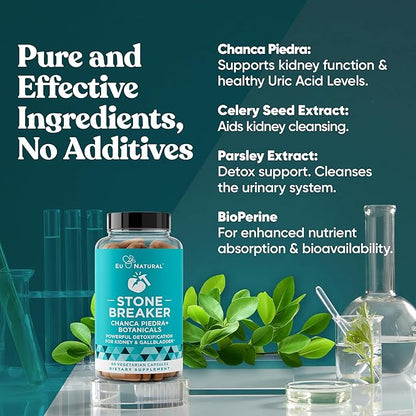 Chanca Piedra Stone Breaker – Natural Dissolver, Kidney Cleanse & Gallbladder Supplement – Detoxify Urinary Tract, Flush Impurities, Clear System – 120 Vegan Soft Capsules