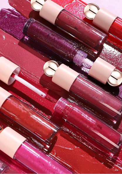 Shimmer Lip Gloss,Shine Liquid Lipstick Glossy Shimmer Finish, Glitter Sparkly Smooth Primer Lip Tint,Moisturizing Matte Lip Glaze Fine Glitter Waterproof Non-Stick Cup for Girls Women(#07)