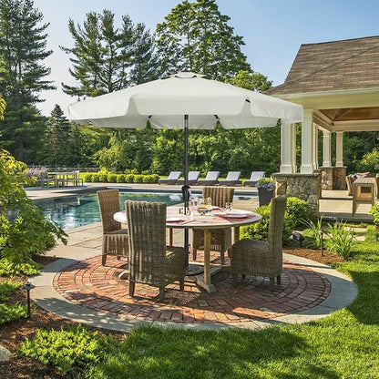 ABCCANOPY Patio Umbrella 10ft, Outdoor Table Umbrella with Push Button Tilt and Crank, 8 Ribs Umbrella for Patio Pool Garden Deck (Light Beige)