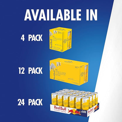 Red Bull Yellow Edition Energy Drink, Tropical, with 80mg Caffeine plus Taurine & B Vitamins, 8.4 Fl Oz, Pack of 24 Cans