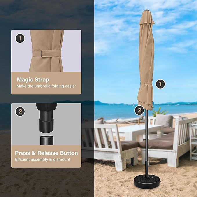 Simple Deluxe 9' Patio Umbrella Outdoor Table Market Yard Umbrella with Push Button Tilt/Crank